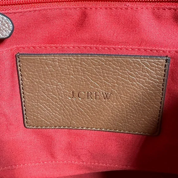 J.Crew All Day Leather Tote Bag Roasted Chestnut Brown Shoulder Handbag - Picture 7 of 11